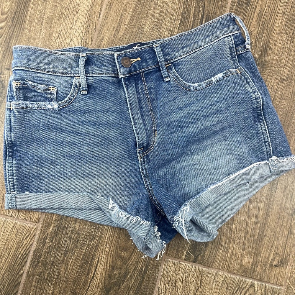 Hollister Short-Short Womens 7 W28 Blue Vintage Stretch High Rise Fest Coast